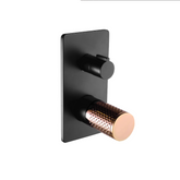 Linkware Gabe Wall Shower Bath Mixer W/ Divertor - Matte Black and Rose Gold